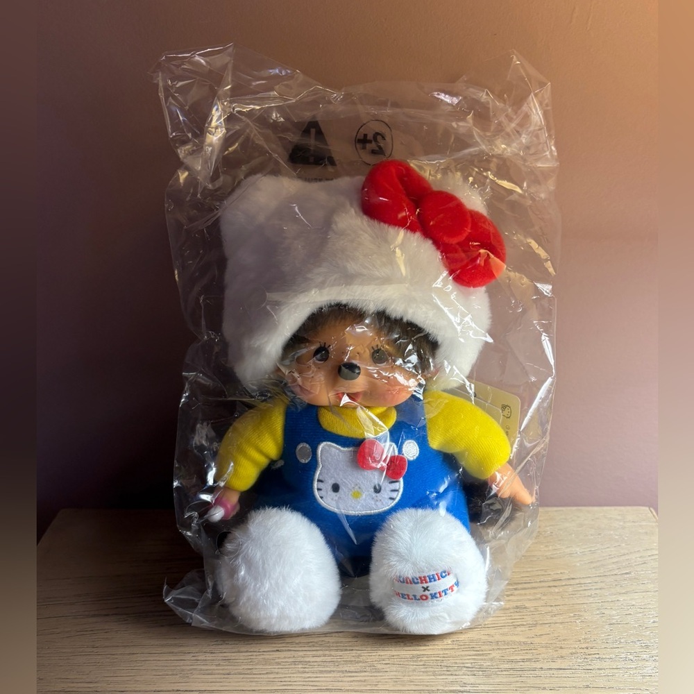 Monchhichi x Sanrio Hello Kitty Overalls 7” Plush Doll
